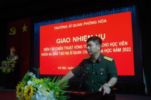 Trường Sĩ quan Phòng hóa tổ chức giao nhiệm vụ và kiểm tra công tác chuẩn bị diễn tập chiến thuật vòng tổng hợp cho học viên khóa 44, đào tạo Hạ sĩ quan Chỉ huy Hóa học năm 2022