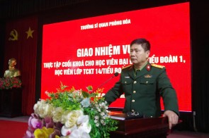 Trường Sĩ quan Phòng hóa giao nhiệm vụ thực tập cuối khóa cho học viên Đại đội 4, học viên Lớp Trung cấp Khí tài năm 2025