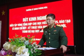 Trường Sĩ quan Phòng hóa tổ chức Hội nghị rút kinh nghiệm diễn tập chiến thuật vòng tổng hợp cho học viên khóa 25, đào tạo sĩ quan Chỉ huy – Kỹ thuật Hóa học cấp phân đội, trình độ đại học năm 2025